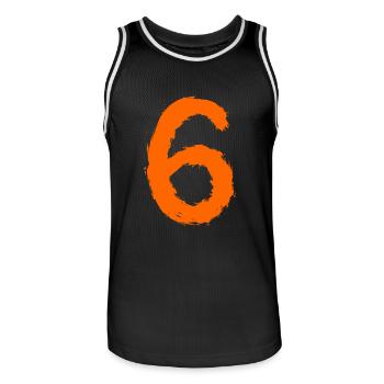 Numéro 6 Numéro Six Cadeau d’anniversaire - Maillot de basket Homme - noir/blanc - Devant - AI Model Male 185 dark (185cm)