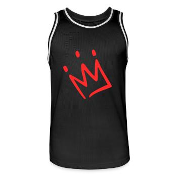 Krone rot - Männer Basketball-Trikot - Schwarz/Weiß - Vorne - AI Model Male 185 dark (185cm)
