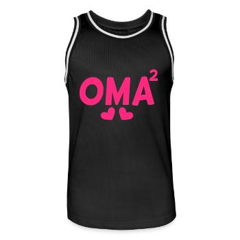 Oma hoch Zwei -Zweifache Oma - Männer Basketball-Trikot - Schwarz/Weiß - Vorne - AI Model Male 185 dark (185cm)