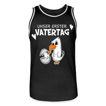 Vatertag Geschenk - Unser erster Vatertag - Männer Basketball-Trikot - Schwarz/Weiß - Vorne - AI Model Male 185 dark (185cm)