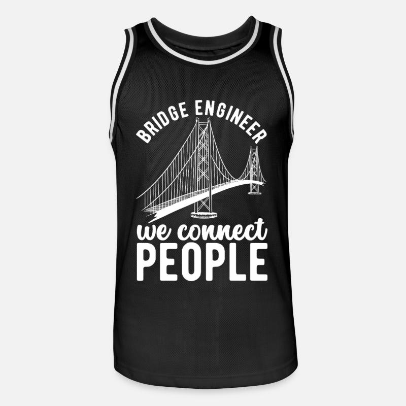 Bridge Engineer Bridge Construction - Men's Basketball Jersey - black/white