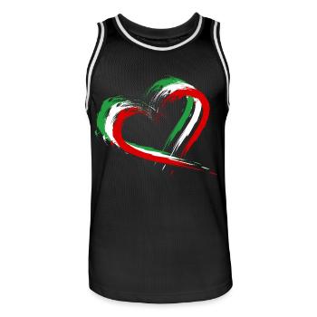 Iran flag heart colors - Men's Basketball Jersey - black/white - Front - AI Model Male 185 dark (185cm)