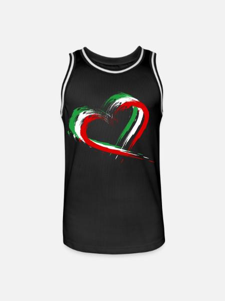 Iran flag heart colors - Men's Basketball Jersey - black/white