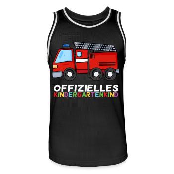 Kindergarten Feuerwehr Feuerwehrmann - Männer Basketball-Trikot - Schwarz/Weiß - Vorne - AI Model Male 185 dark (185cm)