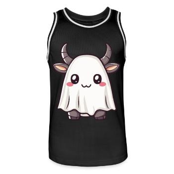 Bull Halloween Comic Fantôme - Maillot de basket Homme - noir/blanc - Devant - AI Model Male 185 dark (185cm)