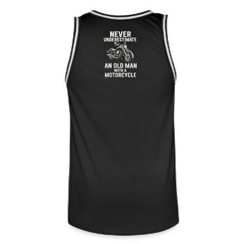 Slogan de moto motivant - Maillot de basket Homme - noir/blanc - Dos - AI Model Male 185 dark (185cm)