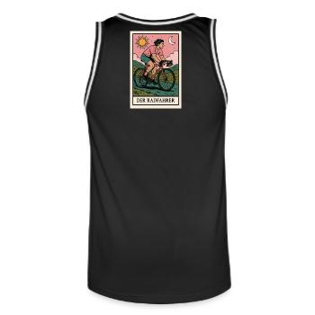 Der Radfahrer Illustration - Männer Basketball-Trikot - Schwarz/Weiß - Hinten - AI Model Male 185 dark (185cm)