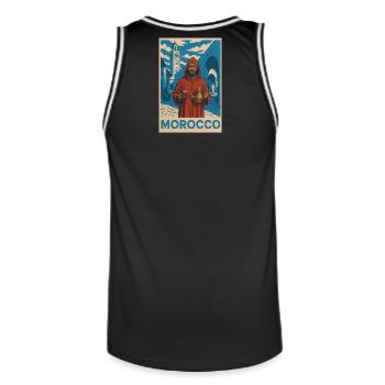 Motif traditionnel marocain avec tradition du thé - Maillot de basket Homme - noir/blanc - Dos - AI Model Male 185 dark (185cm)