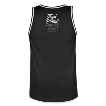 Trust_the_Process - Männer Basketball-Trikot - Schwarz/Weiß - Hinten - AI Model Male 185 dark (185cm)