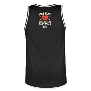Anti-Valentins-Stimmung - Männer Basketball-Trikot - Schwarz/Weiß - Hinten - AI Model Male 185 dark (185cm)