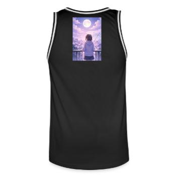 Luna Urban Im Regen - Männer Basketball-Trikot - Schwarz/Weiß - Hinten - AI Model Male 185 dark (185cm)