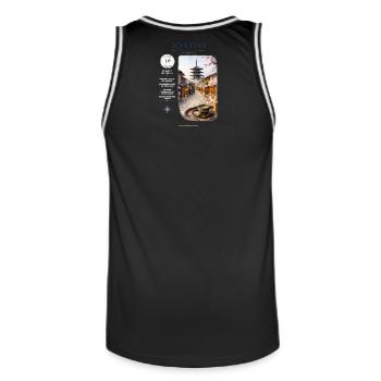 Kyoto Kirschblütenzauber - Männer Basketball-Trikot - Schwarz/Weiß - Hinten - AI Model Male 185 dark (185cm)