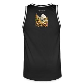 Thailand Southeast Culture & Food Art - Männer Basketball-Trikot - Schwarz/Weiß - Hinten - AI Model Male 185 dark (185cm)