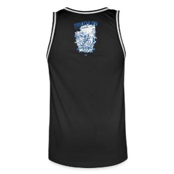 Triathlon sans limites - Maillot de basket Homme - noir/blanc - Dos - AI Model Male 185 dark (185cm)