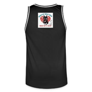 Pawsitive Walk Crew Heart Paws - Men's Basketball Jersey - black/white - Back - AI Model Male 185 dark (185cm)