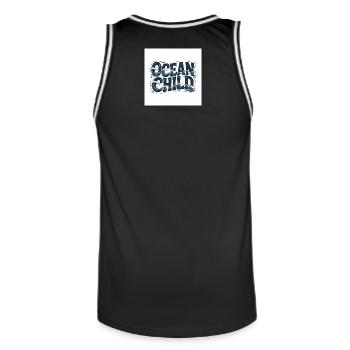 Ocean Child Wave Art - Men's Basketball Jersey - black/white - Back - AI Model Male 185 dark (185cm)