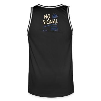Pas de signal – Vibrations déconnectées - Maillot de basket Homme - noir/blanc - Dos - AI Model Male 185 dark (185cm)