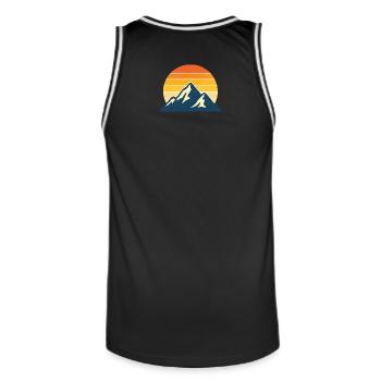 Sonnenaufgang Berge - Männer Basketball-Trikot - Schwarz/Weiß - Hinten - AI Model Male 185 dark (185cm)