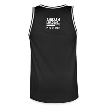 Sarcasm - Men's Basketball Jersey - black/white - Back - AI Model Male 185 dark (185cm)