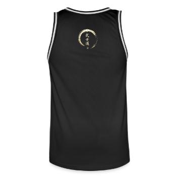 Bushido Enso Samurai-Zeichen - Männer Basketball-Trikot - Schwarz/Weiß - Hinten - AI Model Male 185 dark (185cm)