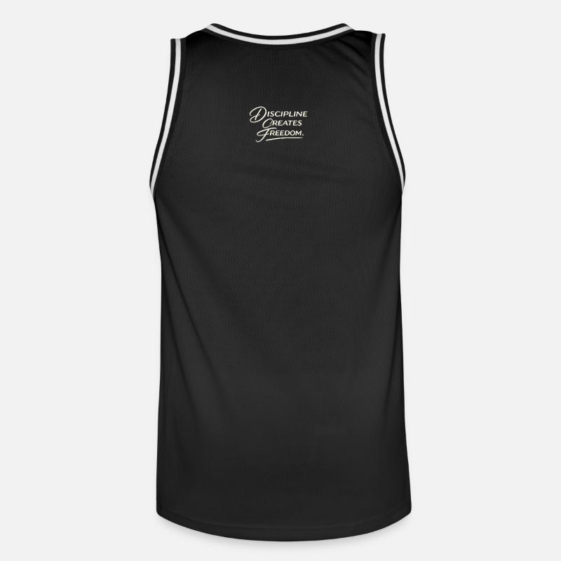 Discipline Creates Freedom Script - Maillot de basket Homme - noir/blanc