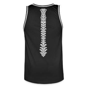 Backbone Spine Design - Men's Basketball Jersey - black/white - Back - AI Model Male 185 dark (185cm)
