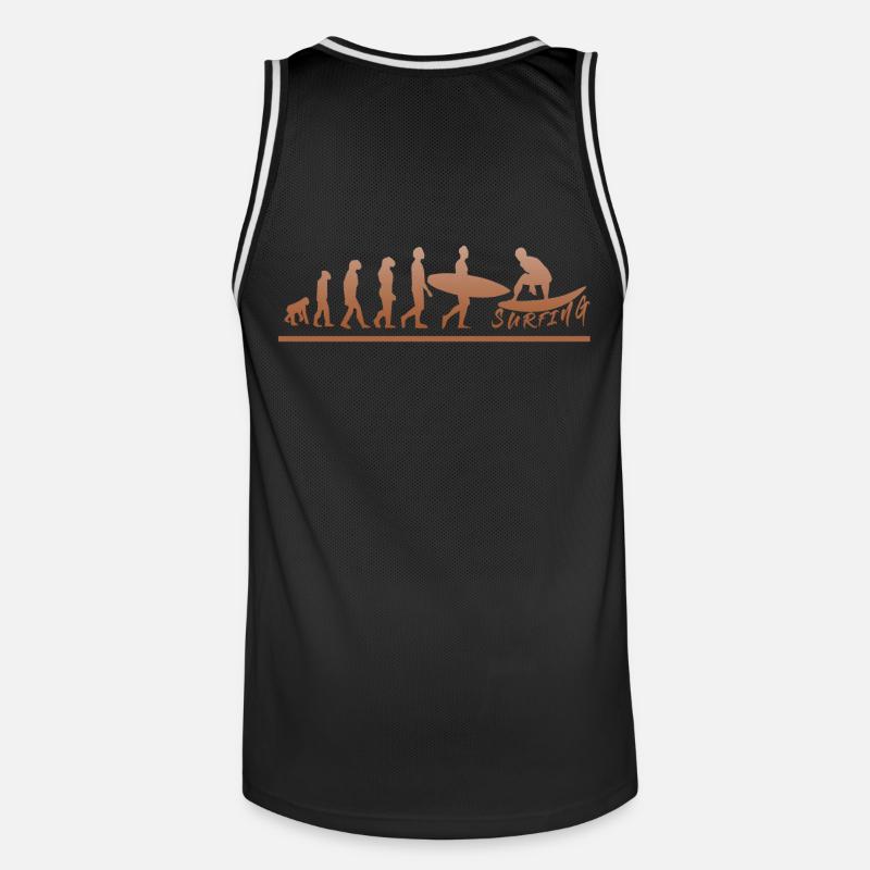 Surfen bis zur Evolution - Surfing until evolution - Männer Basketball-Trikot - Schwarz/Weiß