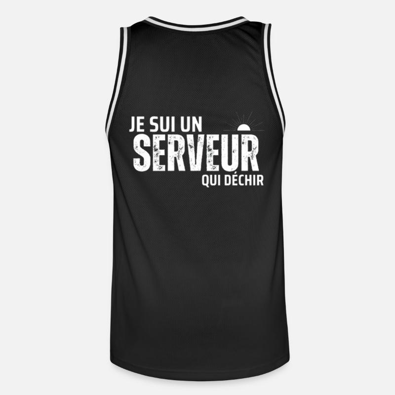 Ich bin ein rockender Kellner - Männer Basketball-Trikot - Schwarz/Weiß