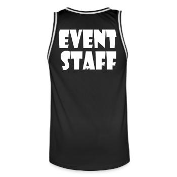 Event staff - Men's Basketball Jersey - black/white - Back - AI Model Male 185 dark (185cm)