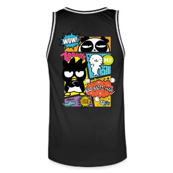 Bad Badtz-Maru With Friends In Comic Style - Men's Basketball Jersey - black/white - Back - AI Model Male 185 dark (185cm)