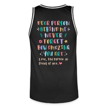 Never Forget How Amazing You Are - Men's Basketball Jersey - black/white - Back - AI Model Male 185 dark (185cm)