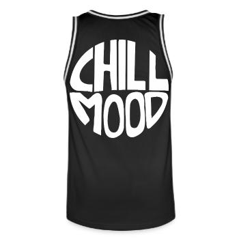 Chill Mood - Men's Basketball Jersey - black/white - Back - AI Model Male 185 dark (185cm)