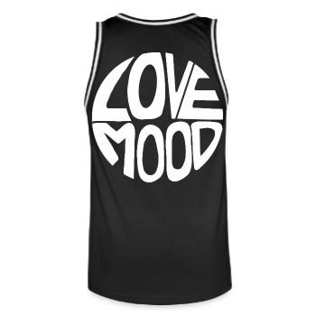 Love Mood - Männer Basketball-Trikot - Schwarz/Weiß - Hinten - AI Model Male 185 dark (185cm)