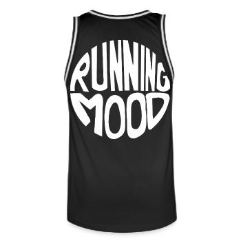 Running Mood - Men's Basketball Jersey - black/white - Back - AI Model Male 185 dark (185cm)