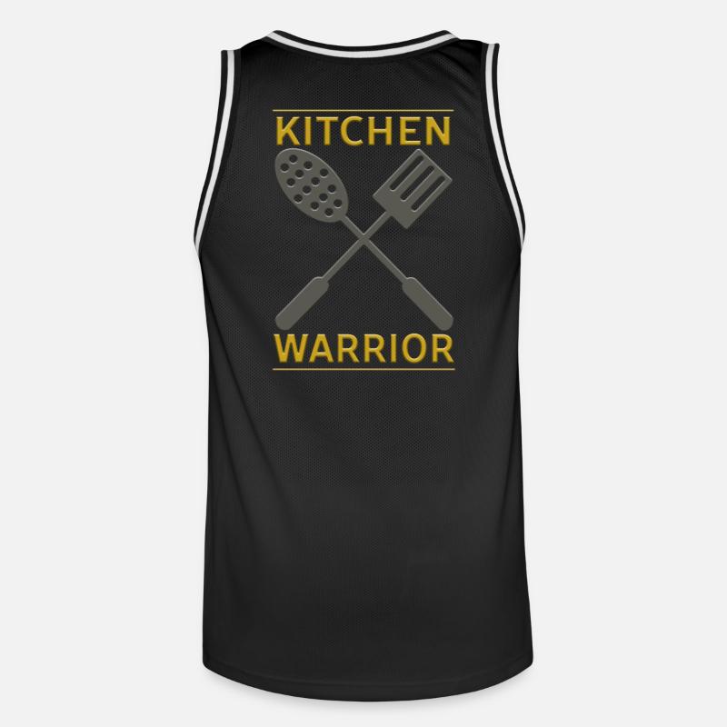 Kitchen Warrior - Küchen Krieger - Männer Basketball-Trikot - Schwarz/Weiß