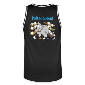 Lustiges Polterabend Elefant Geschenk Shirt - Männer Basketball-Trikot - Schwarz/Weiß - Hinten - AI Model Male 185 dark (185cm)