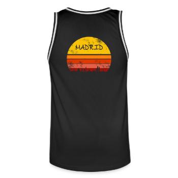 Madrid Retro Geschenk - Männer Basketball-Trikot - Schwarz/Weiß - Hinten - AI Model Male 185 dark (185cm)