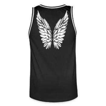 Ailes angéliques Argent Blanc Ange Ailes angéliques - Maillot de basket Homme - noir/blanc - Dos - AI Model Male 185 dark (185cm)