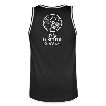 Sailing Sailing Boat - Men's Basketball Jersey - black/white - Back - AI Model Male 185 dark (185cm)