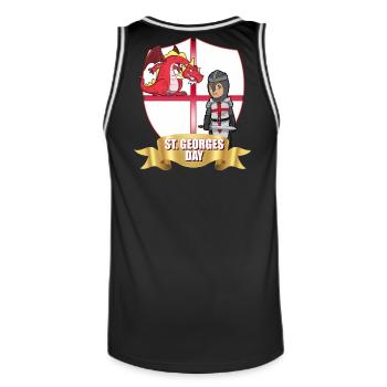 St. Georg Tag Drachenritter - Männer Basketball-Trikot - Schwarz/Weiß - Hinten - AI Model Male 185 dark (185cm)