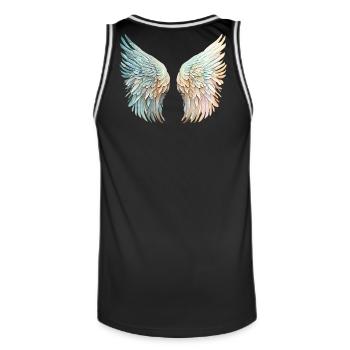 Ailes d'Ange Pastel en Miroir - Maillot de basket Homme - noir/blanc - Dos - AI Model Male 185 dark (185cm)