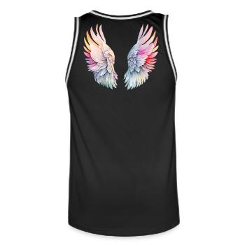 Angel s wings - Men's Basketball Jersey - black/white - Back - AI Model Male 185 dark (185cm)