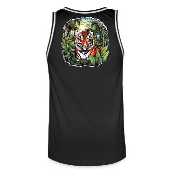 Tropical tiger in the jungle - Men's Basketball Jersey - black/white - Back - AI Model Male 185 dark (185cm)