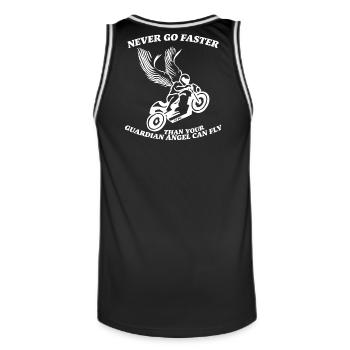 N’allez jamais plus vite que votre ange gardien ne peut voler - Maillot de basket Homme - noir/blanc - Dos - AI Model Male 185 dark (185cm)