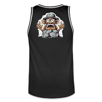 dessin animé broyeur de pierres dessin animé - Maillot de basket Homme - noir/blanc - Dos - AI Model Male 185 dark (185cm)