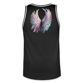 Ethereal Pastel Wings - Men's Basketball Jersey - black/white - Back - AI Model Male 185 dark (185cm)