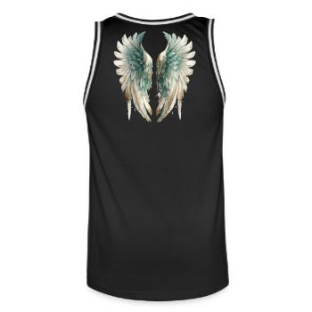 Pastell Aquarell Engelsflügel - Männer Basketball-Trikot - Schwarz/Weiß - Hinten - AI Model Male 185 dark (185cm)