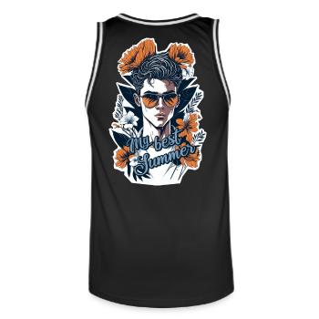 My best summer - Maillot de basket Homme - noir/blanc - Dos - AI Model Male 185 dark (185cm)