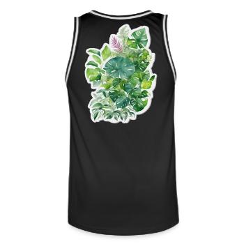 Jungle leaves - Men's Basketball Jersey - black/white - Back - AI Model Male 185 dark (185cm)