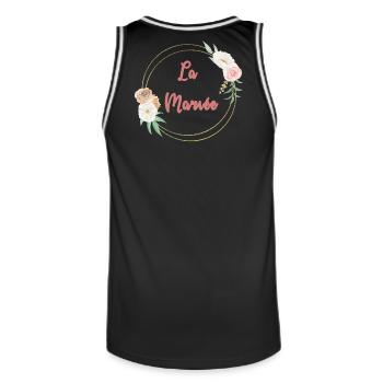 La Mariée - frame or et fleurs - Maillot de basket Homme - noir/blanc - Dos - AI Model Male 185 dark (185cm)